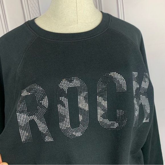 NEW! ZADIG & VOLTAIRE Upper Camo Stud ROCK Strass Sweatshirt Black Medium $198 - Picture 14 of 16